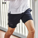 安德玛（Under Armour）25春夏新款Launch Elite男子7英寸二合一跑步运动短裤 黑色(二合一款） M /170
