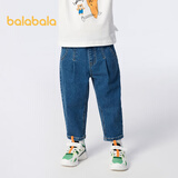 巴拉巴拉童装男童裤子简约日常儿童秋装小童宝宝长裤潮 牛仔中蓝88201 130