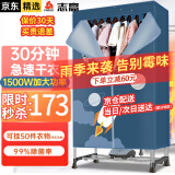 志高（CHIGO）【10W+购买】烘干机家用 干衣机小型烘衣机可折叠衣柜婴儿衣物大容量大功率布罩风干机小型烘干机 【加大加厚】-1500W-560L
