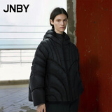 江南布衣（JNBY）【泡芙羽绒】冬季短款羽绒服面包服女白鸭绒连帽外套5N9C16091 001/本黑 XS