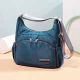 FOUVOR火狐大容量单肩包包尼龙女包牛津布妈妈休闲斜挎包夏季出游女士包 松石蓝