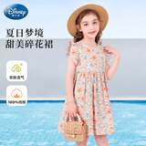 迪士尼女童裙子夏2025新款公主裙碎花裙儿童连衣裙PBZPL3053 樱花粉 140