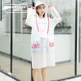 英玛仕雨衣成人女非一次性加厚长款风衣式自行车电瓶车骑行徒步旅行雨披 红色字母 M