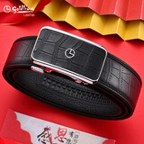 金利来（Goldlion）皮带男士腰带内穿式品牌真皮高档商务休闲自动扣男款2025年最新款 头层牛皮【内扣不露带尾】鳄鱼纹 120cm 其他长度请联系客服/备注