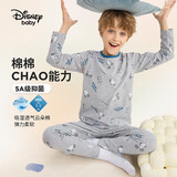 迪士尼（Disney）童装男童长袖家居服睡衣秋裤抑菌舒适两件套装秋冬DB432AE04灰120