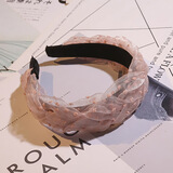 初享（CHUXIANG）气质珍珠水钻发饰防滑发箍感编织麻花头箍高颅顶宽边发卡  浅粉色发箍 A03-301