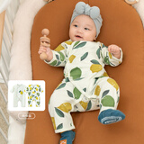 aqpa【195g新疆棉】新生婴儿连体哈衣春秋纯棉衣服宝宝和尚服0-6 檬想成真 59cm