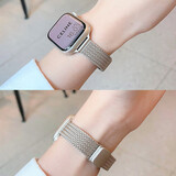 添赋适用苹果手表iwatch S11/10/9表带麦穗磁吸Apple WatchS9/Ultra2镂空金属彩钻狗手镯s8/7/6/SE表带 星光色【麦穗款·磁吸折叠扣·热卖色】 38/40/41/42
