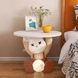 初见暴力熊床头柜孩子房家用卧室多功能家居装饰品创意实用智能床边柜 【棕】背带熊床头柜