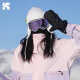 酷峰滑雪眼镜登山男女滑雪装备双层防雾柱面护目镜可戴近视滑雪镜 【高清防雾】月兔-紫片