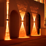 锐易太阳能庭院灯花园别墅射灯照明院子围墙氛围洗墙大门装饰户外壁灯 升级款可调光圈-金黄光（2个装）