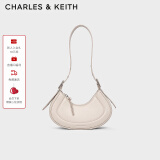 CHARLES&KEITH豌豆包新月包单肩腋下包包女包生日礼物520礼物CK2-20271258 Oat燕麦色 S