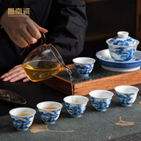 昌南景德镇青花陶瓷功夫茶具整套套装高档送礼茶壶茶杯茶道礼品礼盒