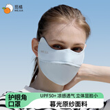 觅橘护眼角防晒口罩冰丝面罩脸罩防紫外线户外立体C 【护眼角款】-蓝色