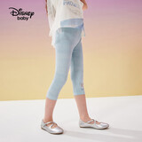 迪士尼（DISNEY）童装儿童女童打底裤弹力裤子棉质针织七分裤子24夏DB221ZE02蓝130