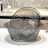 尊慕斯洗脸盆塑料大小号单盆学生宿舍卫生间洗手洗头洗衣服洗脚厨房菜盆 加厚多用盆-透灰色（大号/1个装)