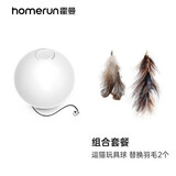 霍曼（Homerun）智能滚动球led闪光球激光逗猫球猫玩具球发光自动变向猫咪 套餐二(逗猫球+羽毛2个)