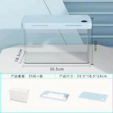 鹦鹦怪鱼缸客厅塑料中小型金鱼缸亚克力生态缸斗鱼缸家用新款智能溪流缸 35裸缸+蓝色盖子（有喂食透气孔）