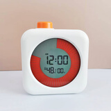 UNISUN液晶静音时间管理学生学习专用倒计时器可视化提醒器儿童闹钟多功能定时器 精致款白色