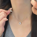 CATIFF999足银项链女三秒心动锁骨链925纯银送闺蜜女朋友圣诞节生日礼物 S999材质「三秒心动项链」