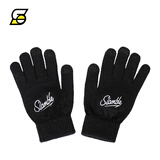 SLAMBLE触屏手套冬季篮球运动防寒保暖硅胶耐磨防滑针织毛线手套 黑色 均码