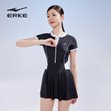 鸿星尔克（ERKE）泳衣女连体裙式游泳衣 女士防晒保守修身遮肉泳装泡温泉泳衣