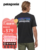 巴塔哥尼亚（Patagonia）男女情侣通勤短袖夏季P-6 Logo混纺棉休闲潮流户外透气T恤 38504 BLK黑色 S