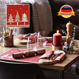 杜霓德国进口成品印花纸巾50片//盒Duni杜霓原木浆餐桌花色餐巾纸抽纸 184897-1节庆树 3层 50片*1盒 三层/33*33CM/50片/盒