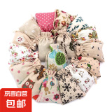 抽绳袋束口袋棉麻女士口红收纳包化妆包 【3个中号】随机颜色 【棉布袋13*18cm】