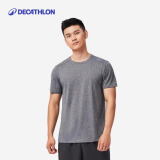 迪卡侬（DECATHLON）短袖速干衣T恤男上衣运动透气半袖宽松训练健身跑步FICM 亚麻灰 面料升级  L(欧码版型，建议拍小一码）