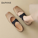 达芙妮芭蕾舞鞋女外穿2025新款夏季复古交叉绑带法式猪鼻子鞋配裙子单鞋