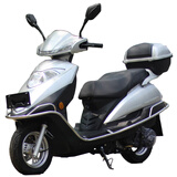 阔路全新宇钻踏板车国四电喷125CC燃油车成人两轮雨钻摩托车外卖车 银色 国三款化油器（不可上牌）