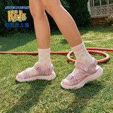Skechers斯凯奇女童包头凉鞋夏季童鞋儿童公主鞋婴儿魔术贴闪灯鞋302965L