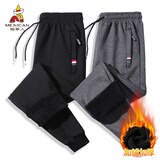 稻草人（MEXICAN）休闲裤子男青年加绒裤男加厚棉裤男防风保暖裤 黑色束脚. 5XL 