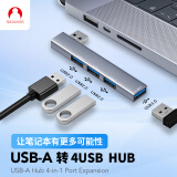 SnowkidsUSB分线器左侧贴合款扩展坞usb转usb3.0转换器笔记本电脑拓展坞四合一HUB集线器