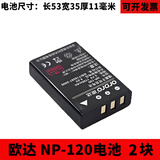 YKMC适用于富士 莱彩 欧达摄像机NP-120电池HDV-D100 D395 AC5 AC3 AC1 V7 D80S D320 AZ570 V17充电器 两块电池 NP-120