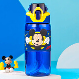 迪士尼DISNEY儿童水杯小学生运动吸管杯夏季弹盖塑料喝水杯子540ML米奇