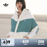 adidas 530蓬运动保暖鸭绒羽绒服女装阿迪达斯官方三叶草 黄白 L