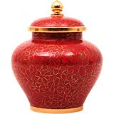 京珐（JINGFA）北京市珐琅厂  铜胎掐丝珐琅（北京景泰蓝）京珐牌   2# 茶叶罐 红色（单只）