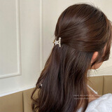 杰唯伊珍珠抓夹半扎发夹女前额碎发刘海漂亮夹头发夹子头饰侧边夹发卡 BH-FJ104星星珍珠环扣