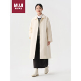 无印良品（MUJI）女式 可水洗 复合立领大衣 风衣外套BDE90C4A 米白色 L 