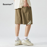 棒球手（Baseman）短裤夏季男外穿美式休闲中裤薄款宽松速干大裤衩运动沙滩五分裤子 焦糖 XL 【建议135-155斤】