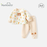 欢喜小熊婴儿保暖内衣春季套装女宝宝衣服男童春秋季三保暖分体套装