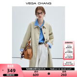 VEGA CHANG风衣女款2025新款春秋英伦风中长款宽松外套 卡其色 L
