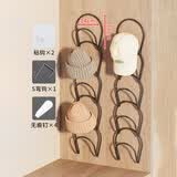 木格格挂帽子收纳整理神器衣柜门后衣帽挂钩收纳包包围巾多层挂架置物架 10环黑色无痕钉4+粘贴2+铁挂钩*2