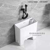 优莱可可拖把池阳台高脚拖把池20cm陶瓷带脚拖布池落地卫生间小号洗墩布池 L36（长40宽31高38）特价款