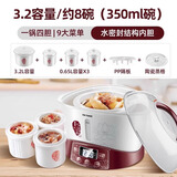 天际天际隔水炖锅 3.2L/4L升电炖锅 家用陶瓷大容量电炖盅 煮粥锅煲汤锅 电炖炖锅 燕窝炖盅 隔水炖盅 3.2L 一锅四胆