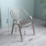 304加厚不锈钢椅子靠背椅家用单人扶手休闲座椅户外坐椅餐椅凳子 25双管椅加固特厚款304