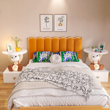 初见暴力熊床头柜孩子房家用卧室多功能家居装饰品创意实用智能床边柜 一对棕色背带熊床头柜+升级抽屉