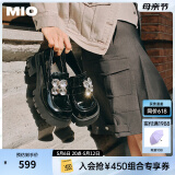 MIO 赵露思/黄杨钿甜同款米奥新款甜酷女鞋中跟乐福鞋厚底一脚蹬单鞋 黑色 35